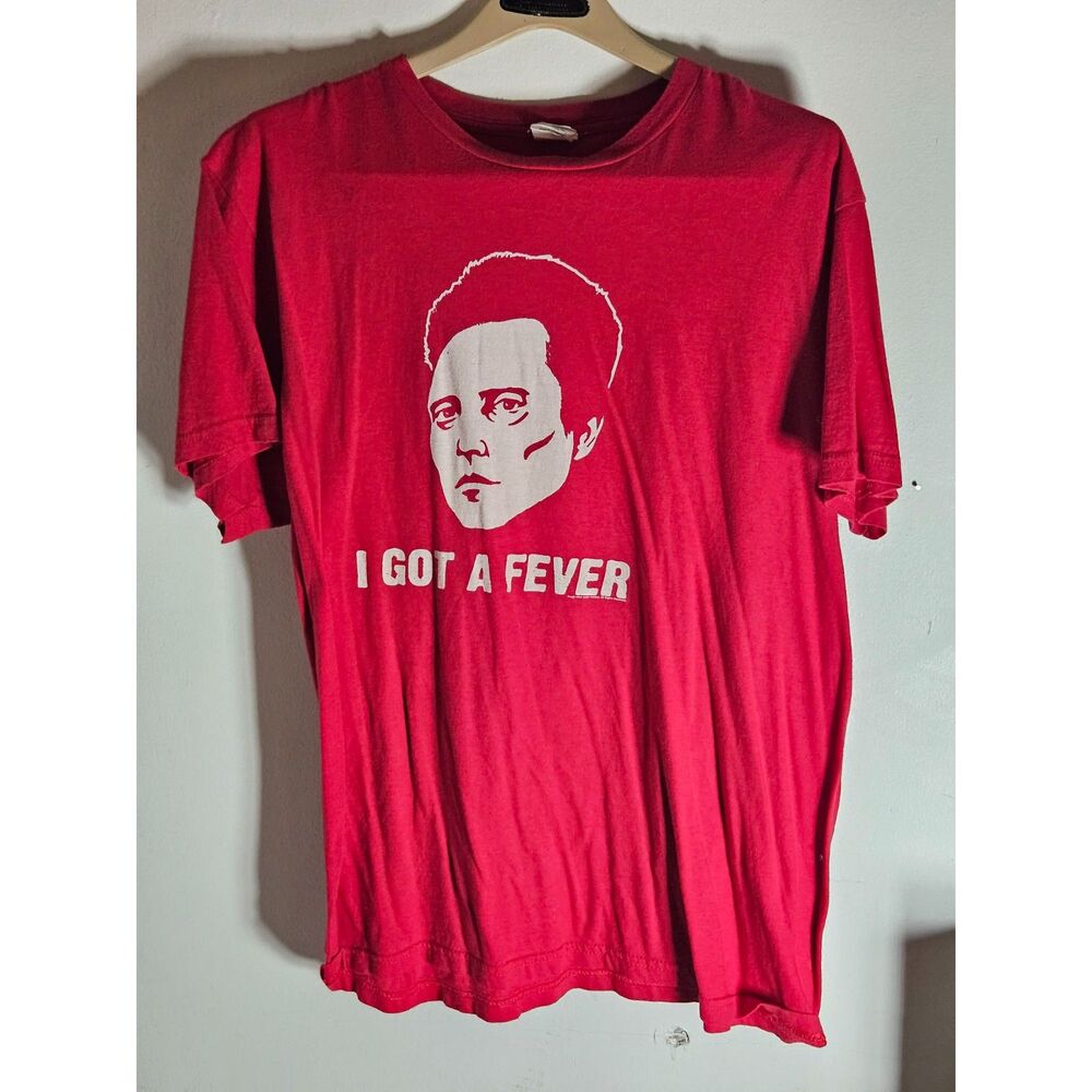 Vintage Christopher Walken T Shirt Men XL Red SNL More Cowbell I Got A Fever